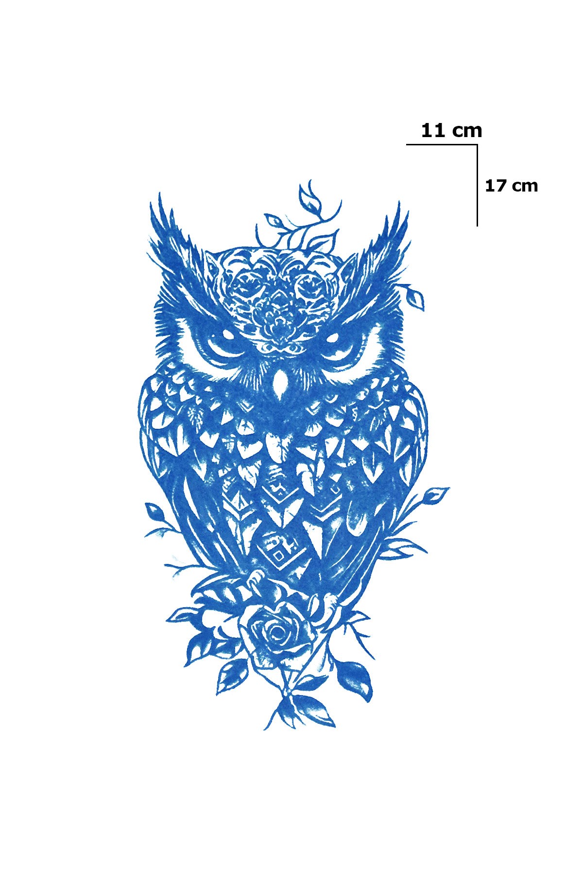 Baykuş Sonradan Kararan Yarı Kalıcı Geçici Dövme Tattoo