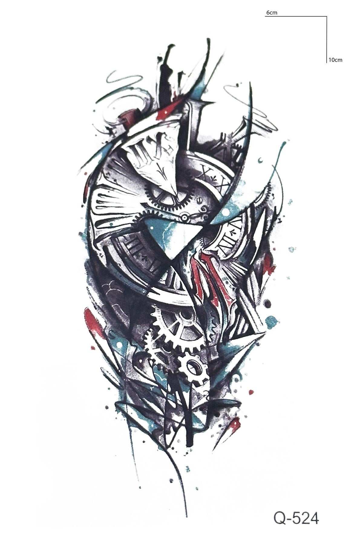 Mekanik Saat Mini Geçici Dövme Tattoo