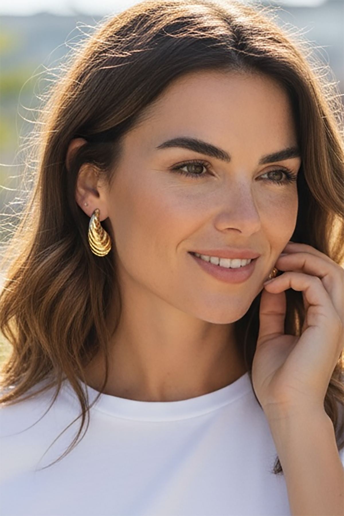 Altın Renk Çelik Küpe (Çift)