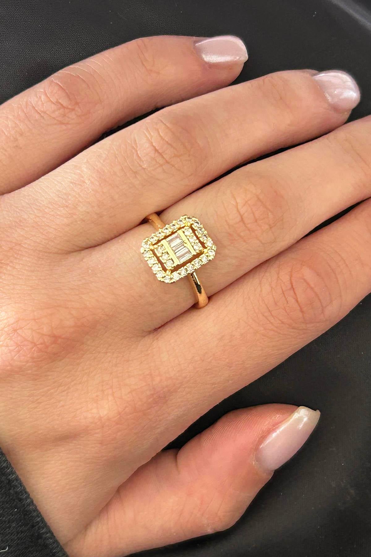 Altın Renk Ayarlanabilir Baget Yüzük