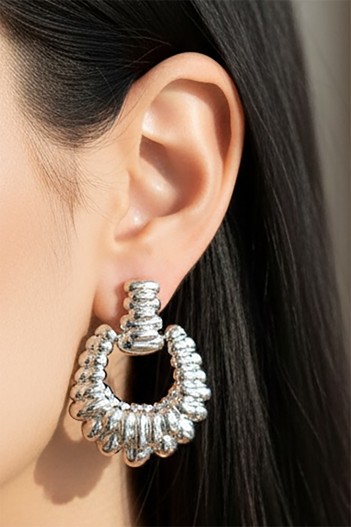 Gümüş Renk Çelik Küpe (Çift)