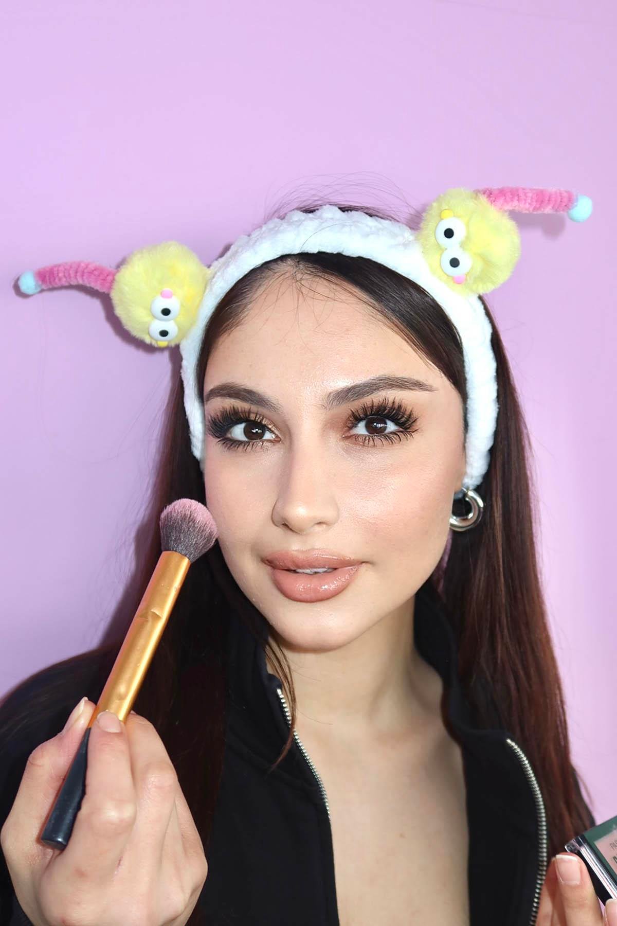 Beyaz Renk Canavar Figürlü Peluş Saç Bandı