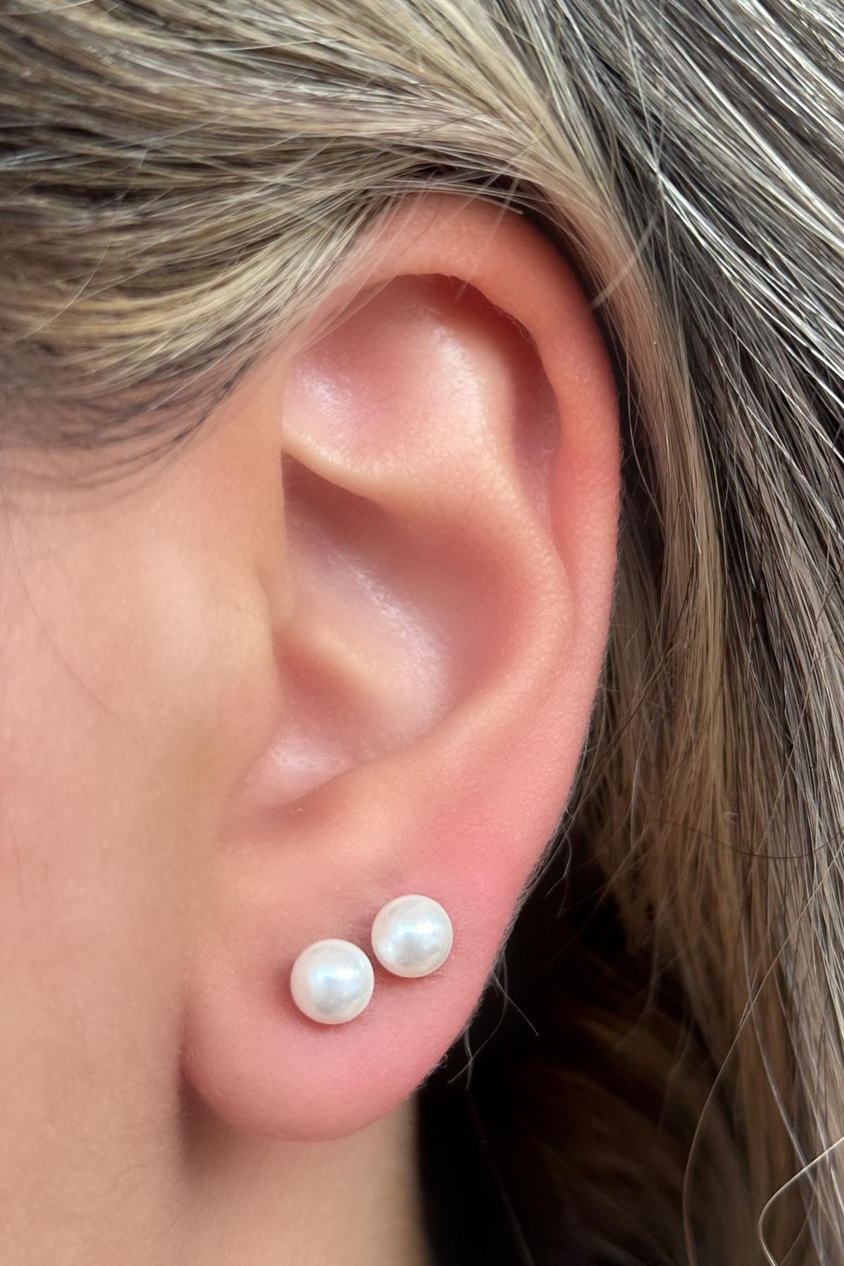 Beyaz Renk İnci Küpe (Çift)