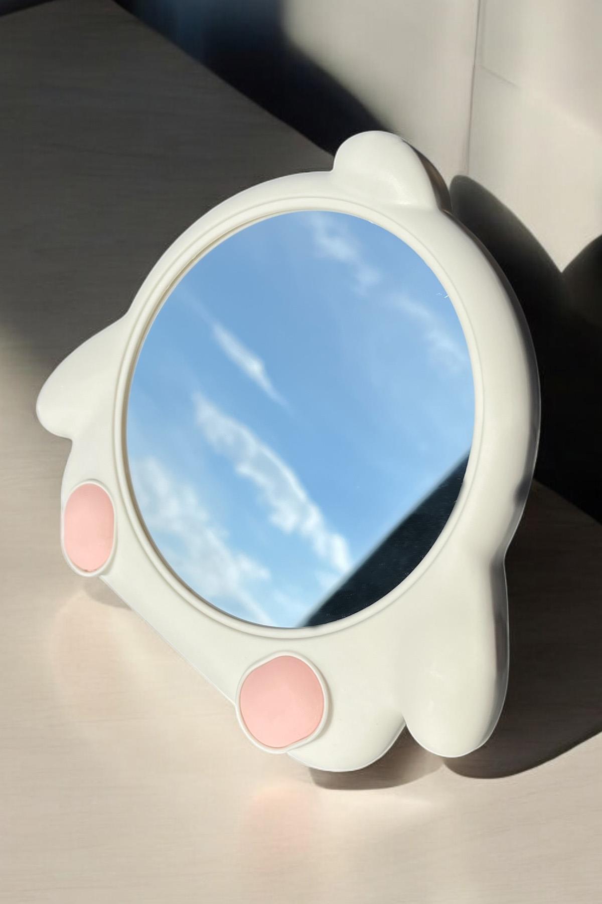 Beyaz Renk Penguen Figürlü Masa Aynası