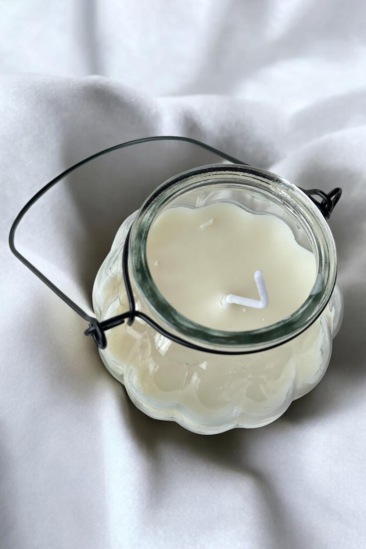 Beyaz Renk Vanilya Kokulu Mum