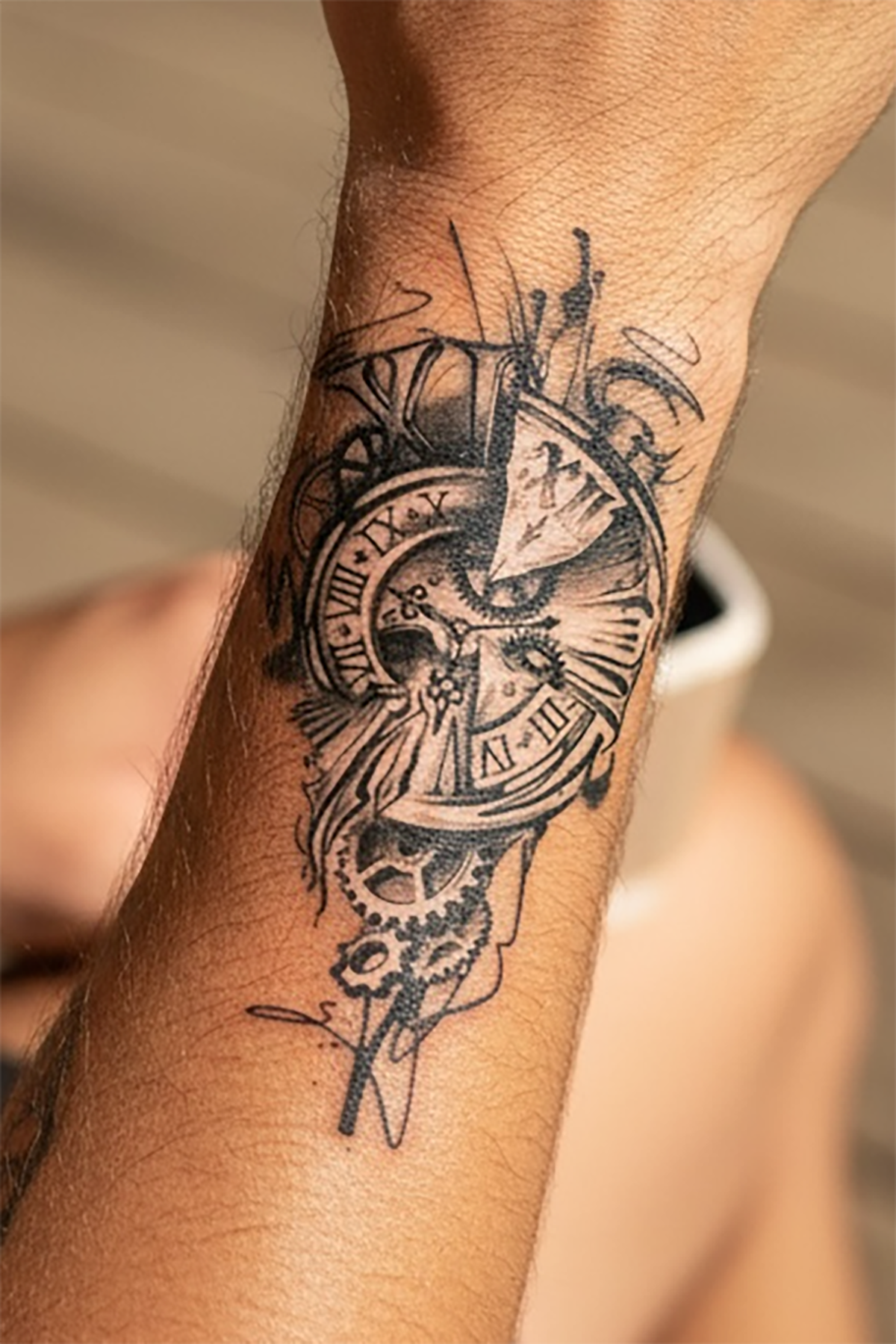 Geçici Pusula Figürlü Mini Dövme Tattoo