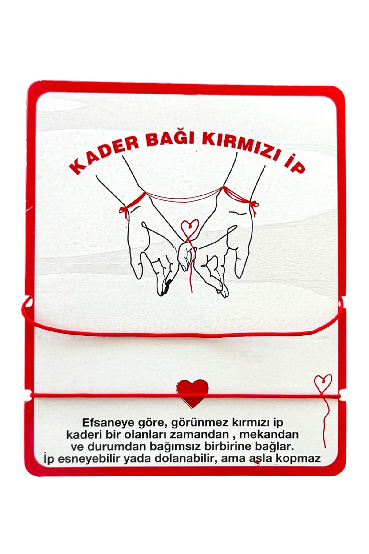 2'li ''Kaderin Kırmızı İpliği'' Kader Bağı Kırmızı İp Bileklik