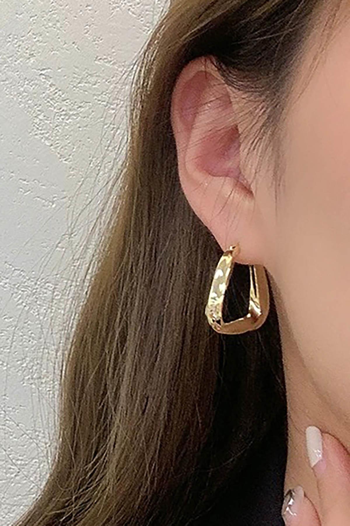 Altın Renk Çelik Küpe (Çift)