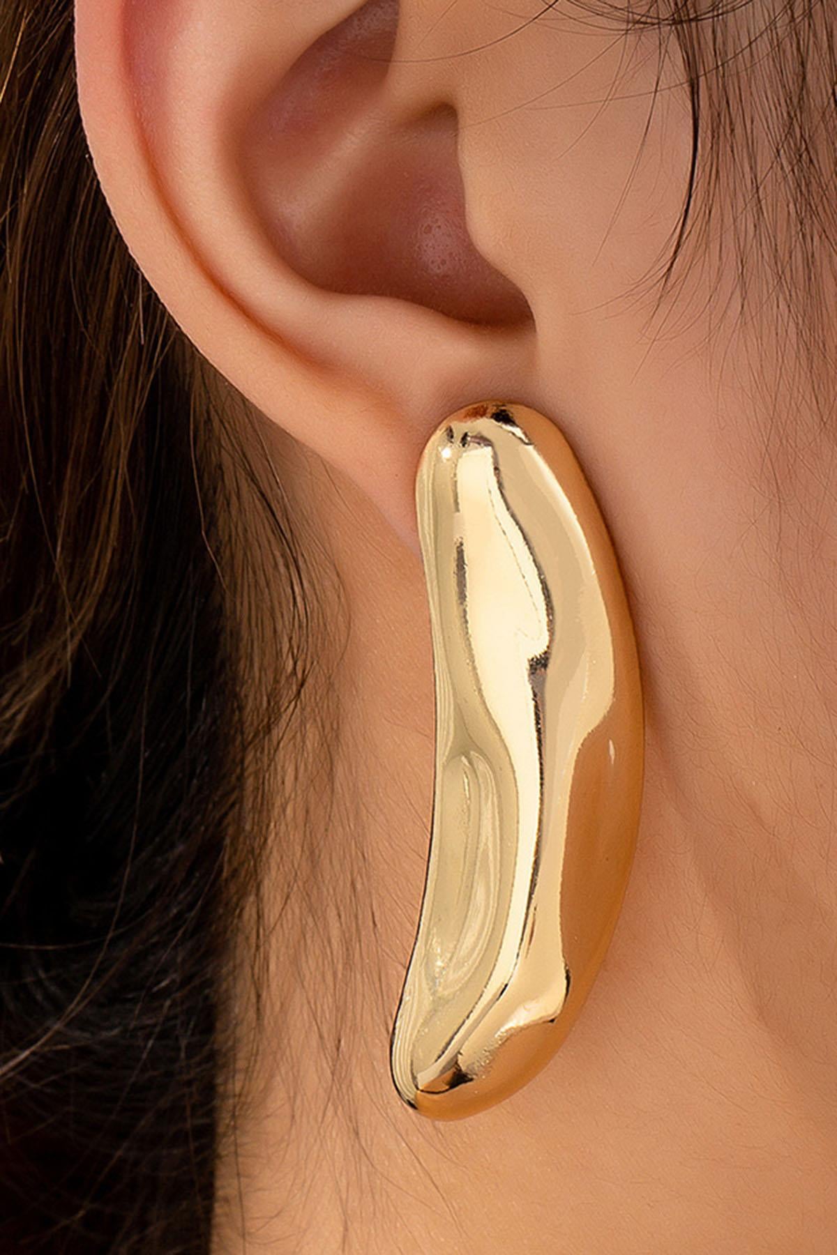 Altın Renk Çelik Küpe (Çift)