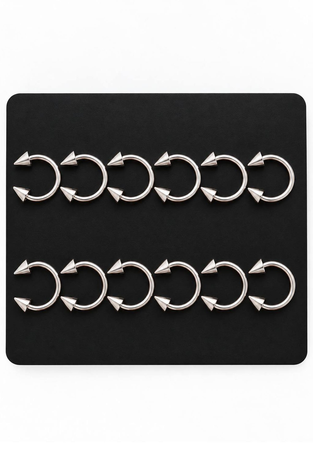 12'li Gümüş Renk Cerrahi Çelik Piercing