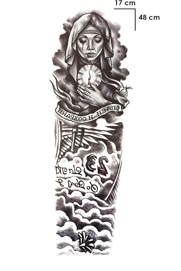Rahibe Dövme Kol Geçici Tattoo