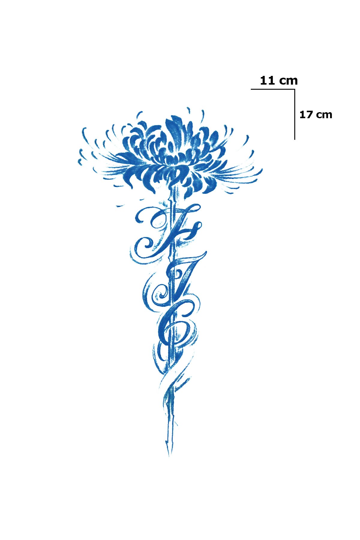 Çiçek Sonradan Kararan Yarı Kalıcı Geçici Dövme Tattoo