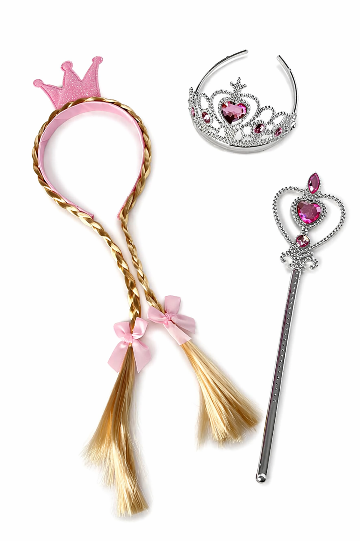 Pembe Renk Taç /Asa Set