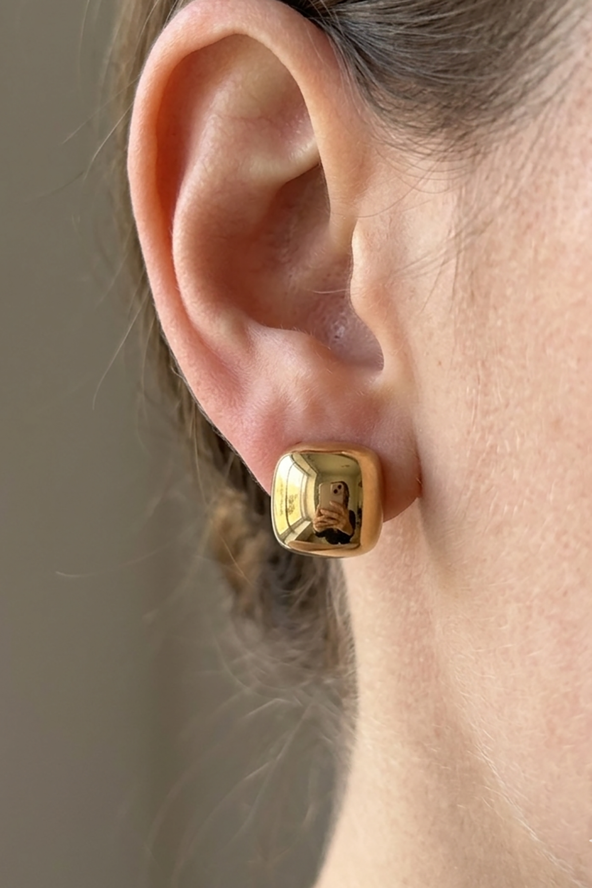 Altın Renk Çelik Küpe (Çift)