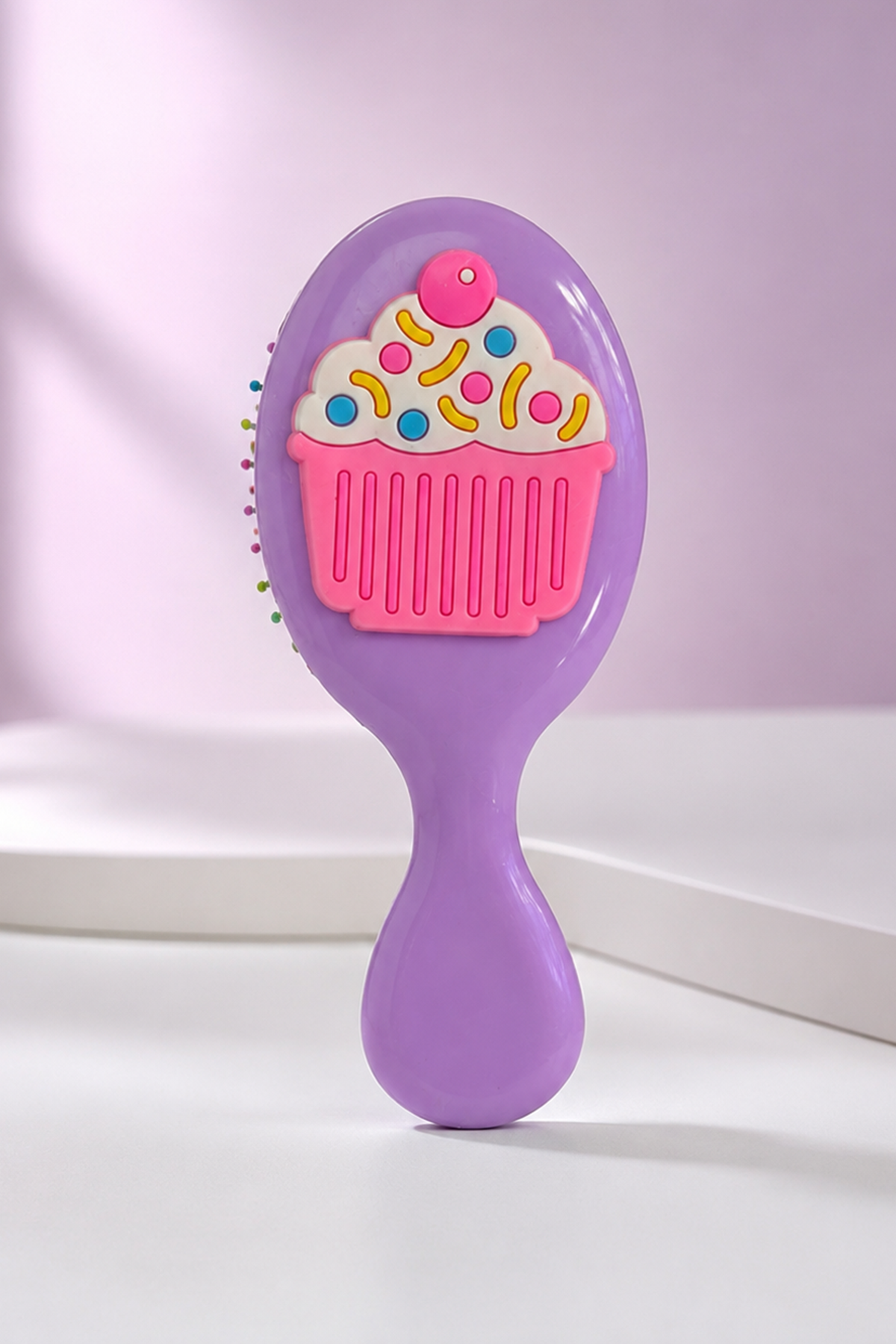 Mor  Renk Cupcake Figürlü Çocuk Saç Tarama Fırçası/Tarak