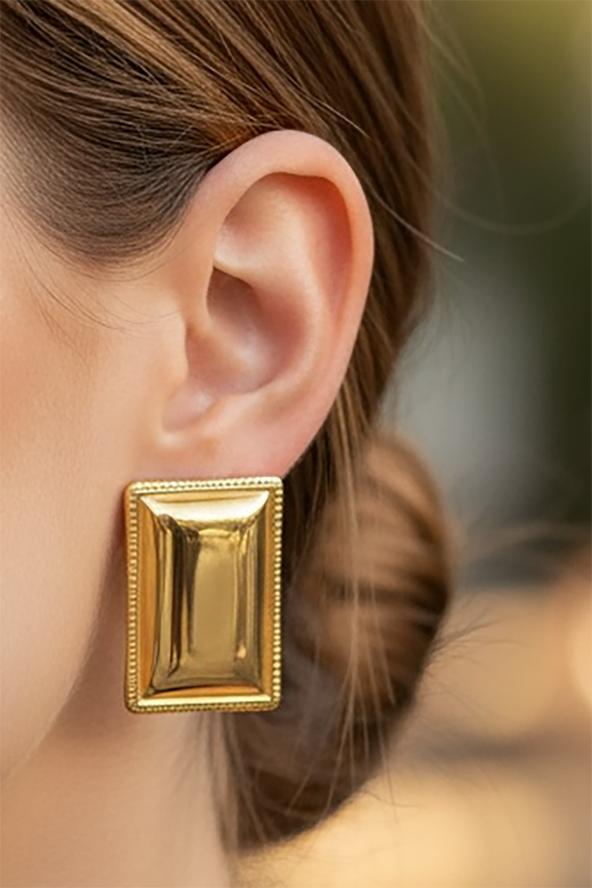 Altın Renk Çelik Küpe (Çift)