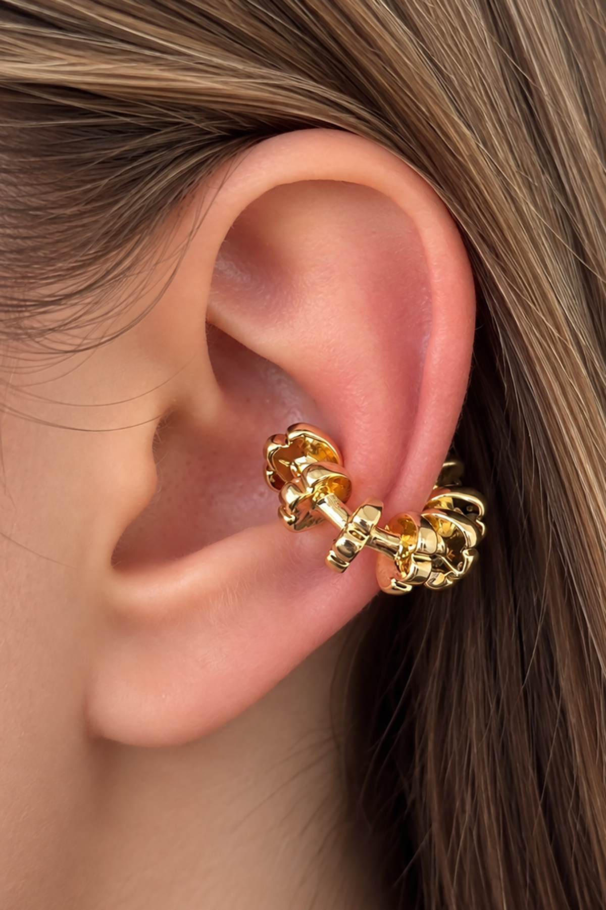 Altın Renk TX Ear Cuff (Tek)