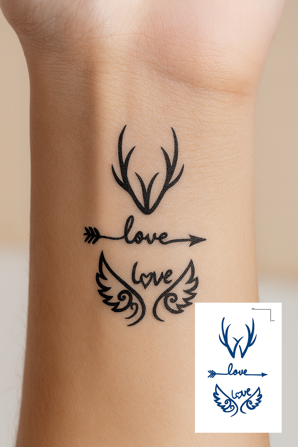 Karışık Figürlü 12 Saat Sonra Kararan Geçici Mini Dövme Tattoo