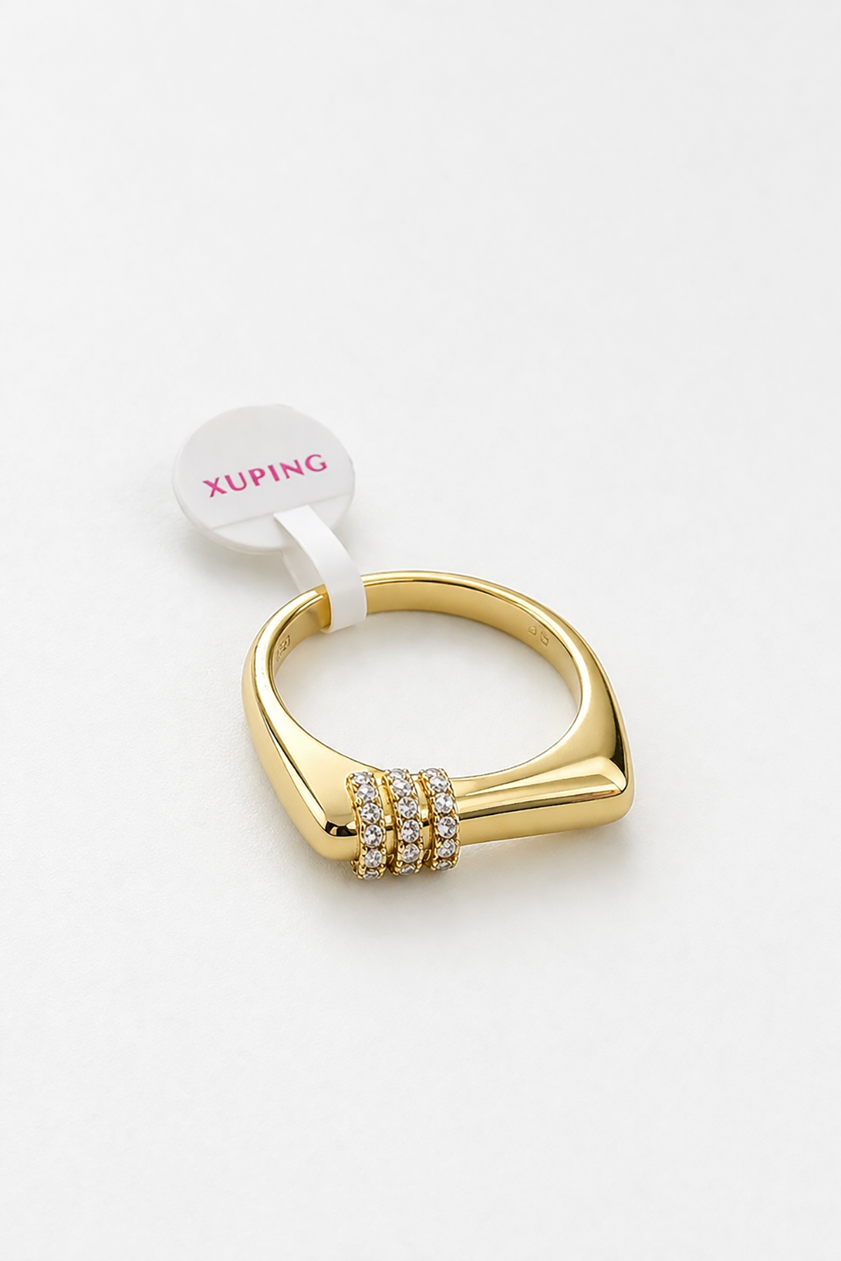 Altın Renk Taş Detaylı Xuping Yüzük (7 Numara)
