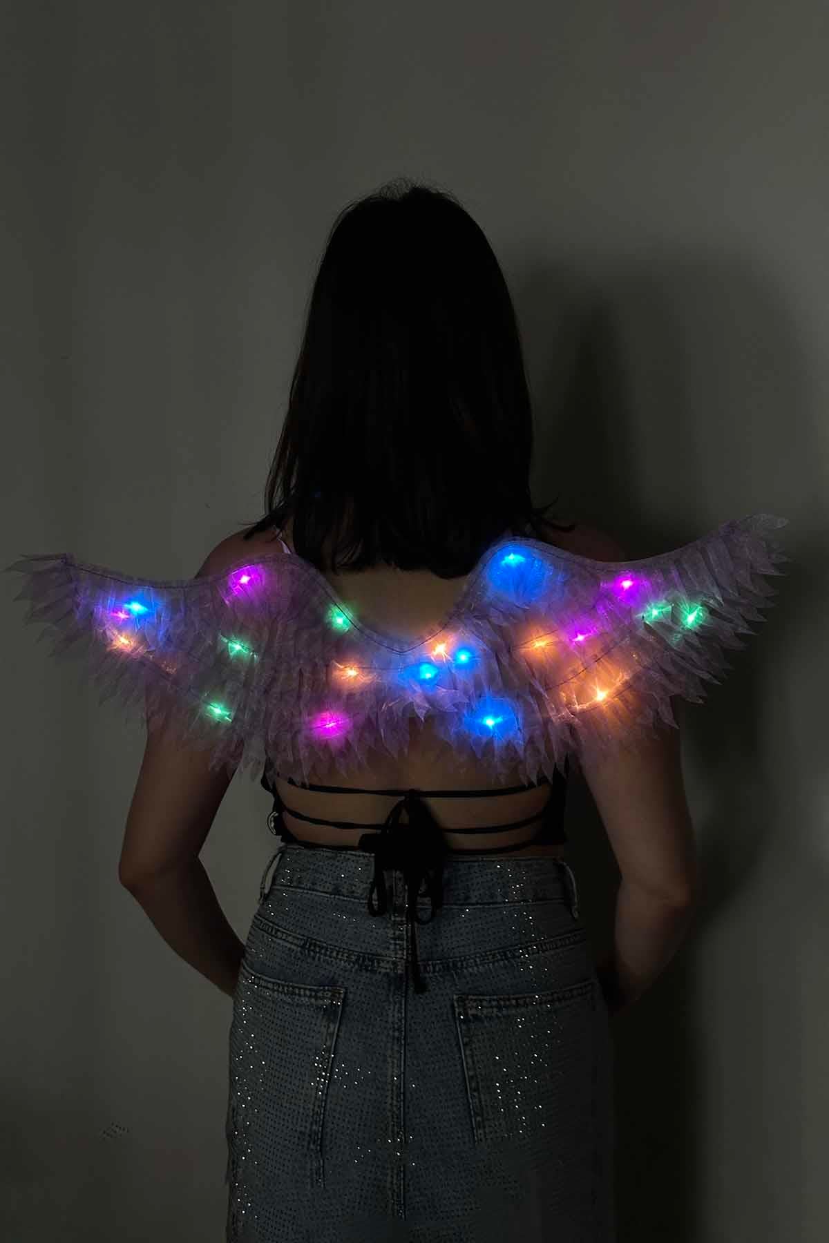 Mor Renk Işıklı Melek Kanadı 