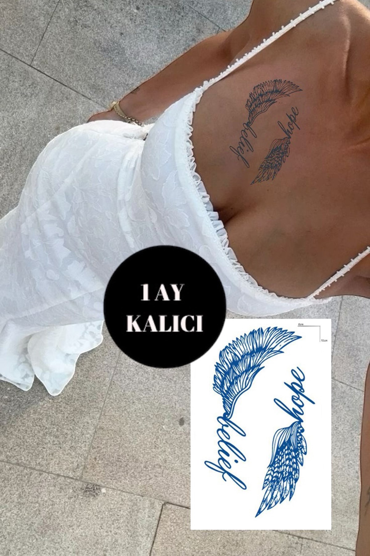 Kanat Sonradan Kararan Yarı Kalıcı Geçici Dövme Tattoo