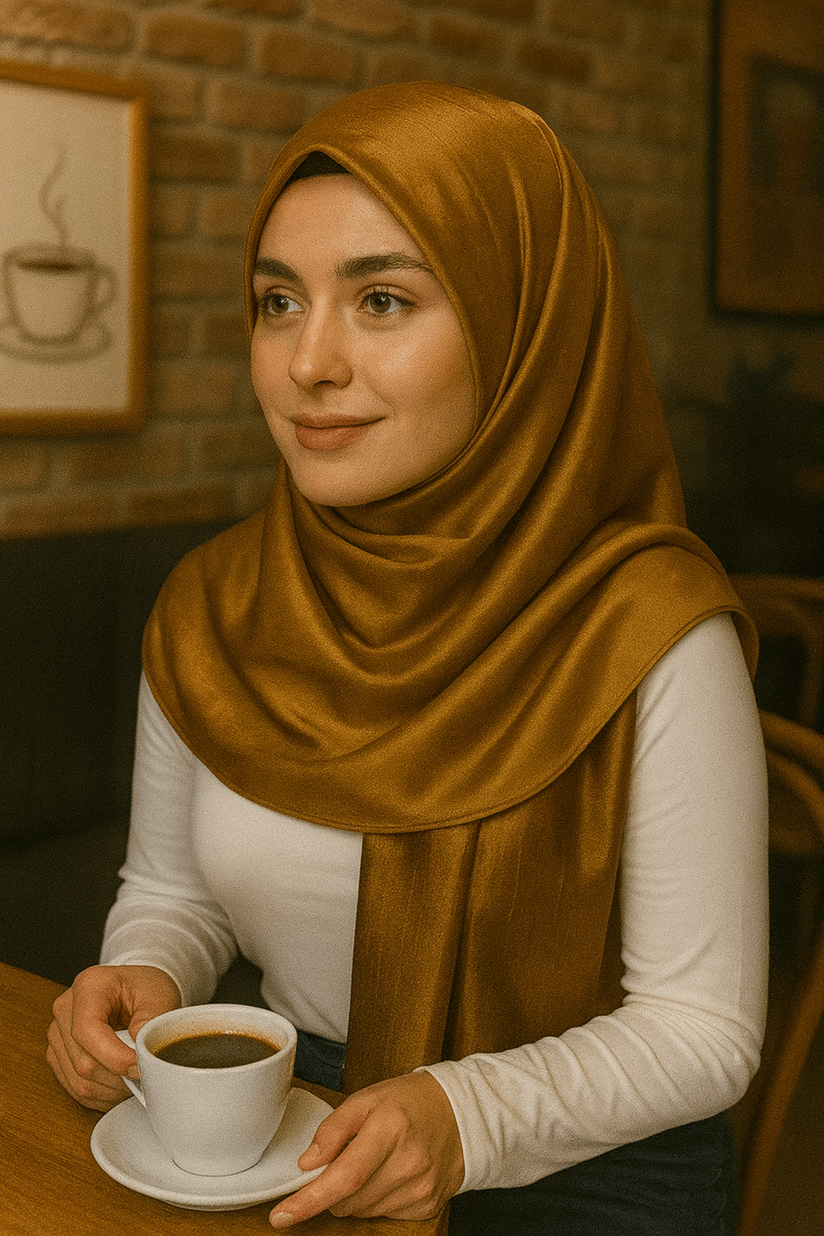 Hardal Renk Tafta Şal