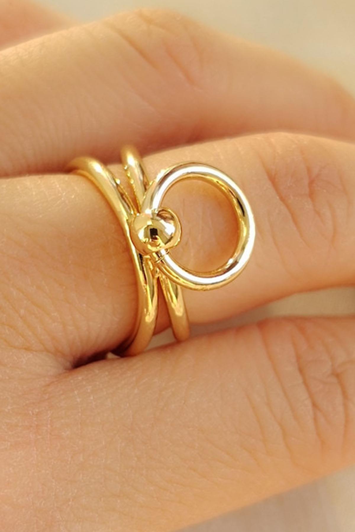 Altın Renk Tasarım Yüzük