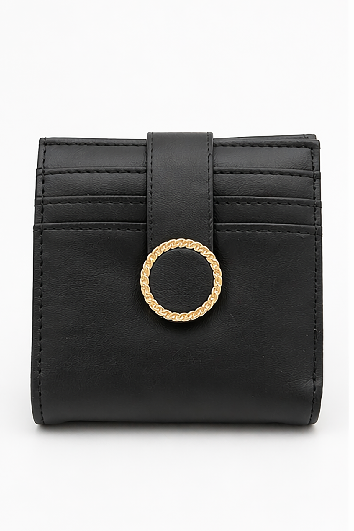 Siyah Renk 2 Bölmeli Deri Kadın Kartlık/Cüzdan