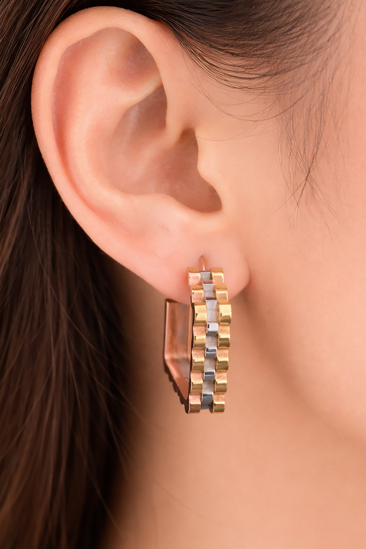 Karışık Renk Çelik Küpe (Çift)