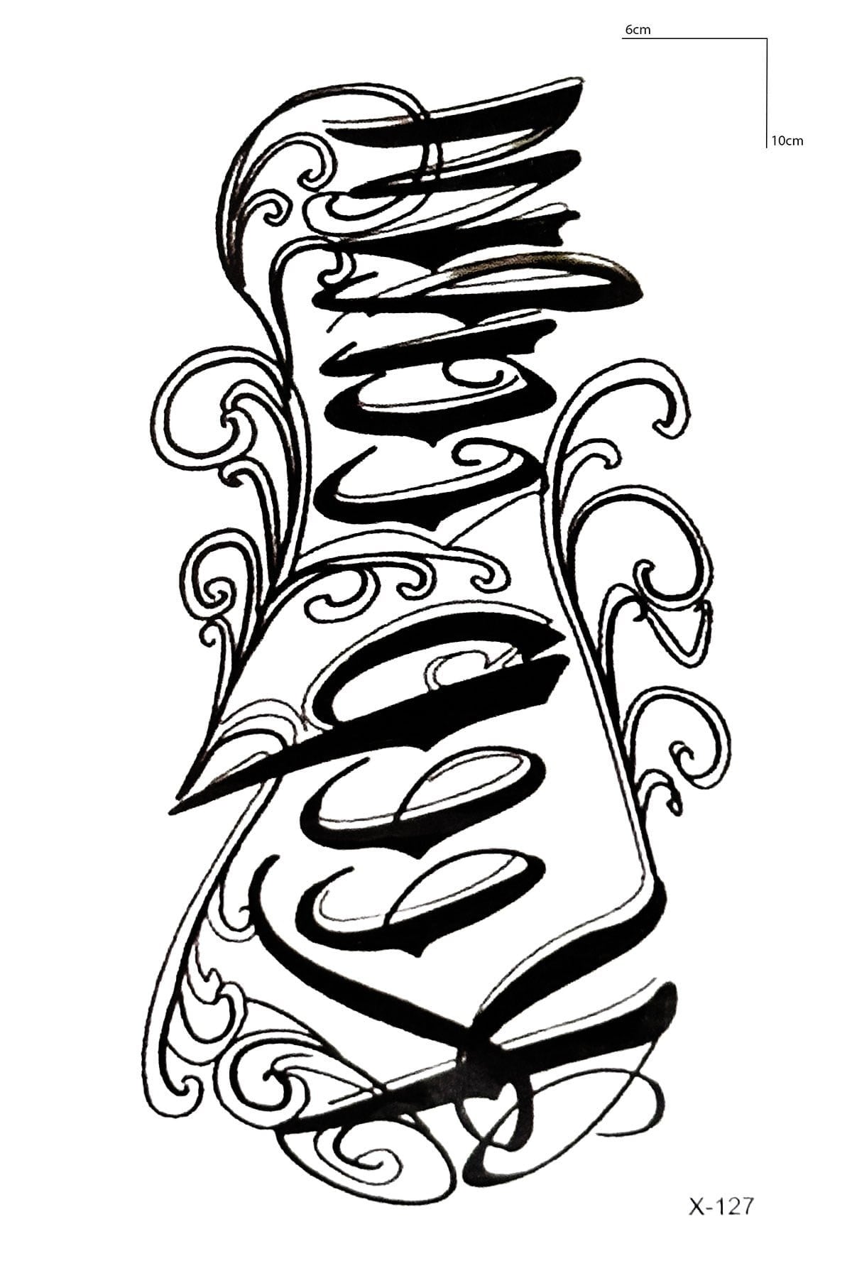 Yazılı Mini Dövme Geçici Tattoo
