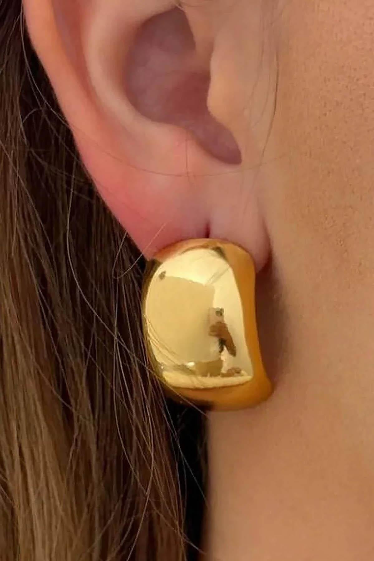 Altın Renk Çelik Küpe (Çift)