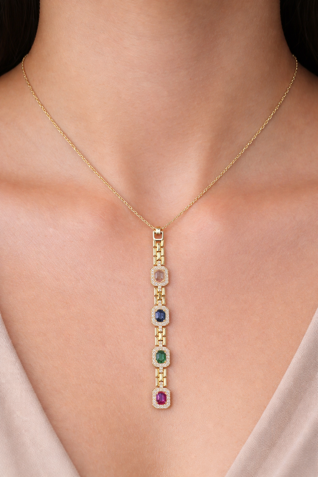 Altın Renk 14K Altın Kaplama Y Kolye