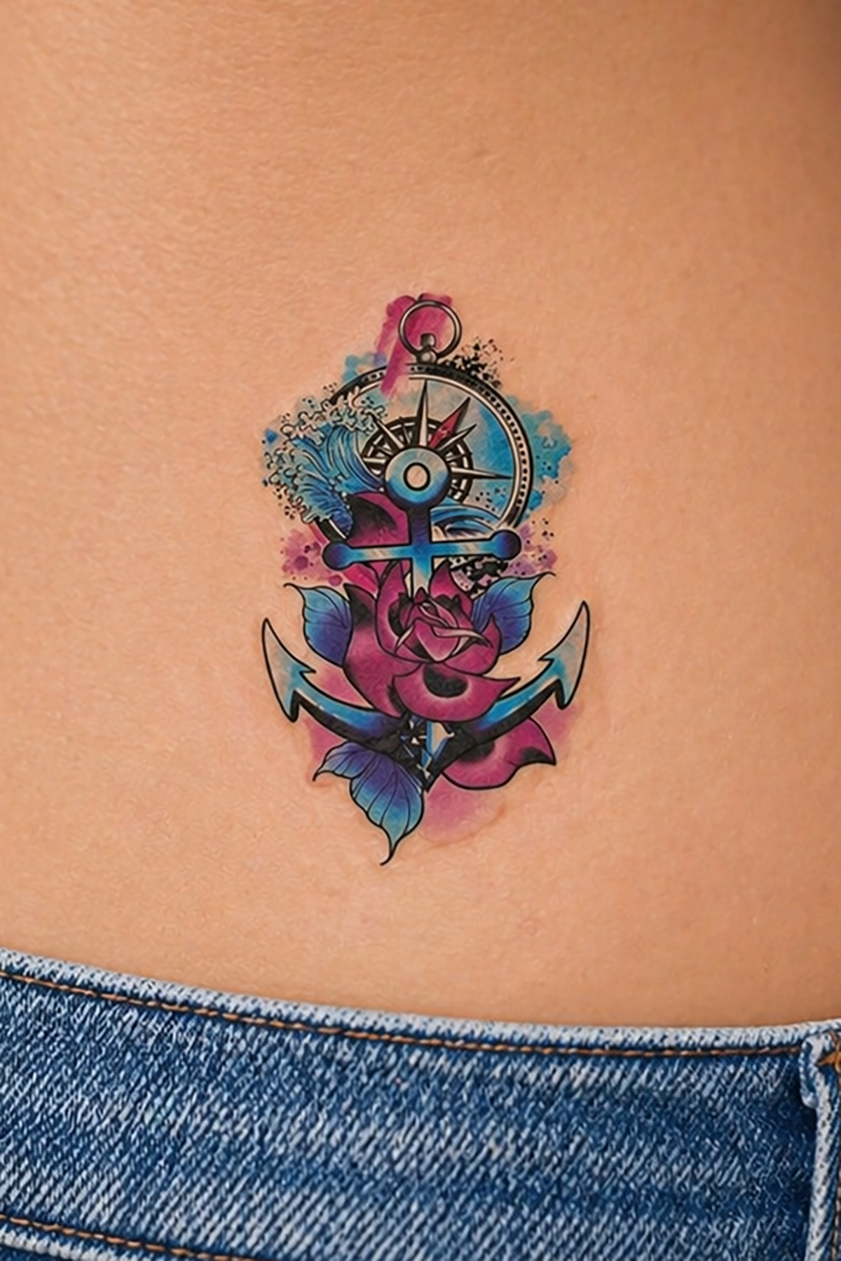 Geçici Çapa Figürlü Mini Dövme Tattoo
