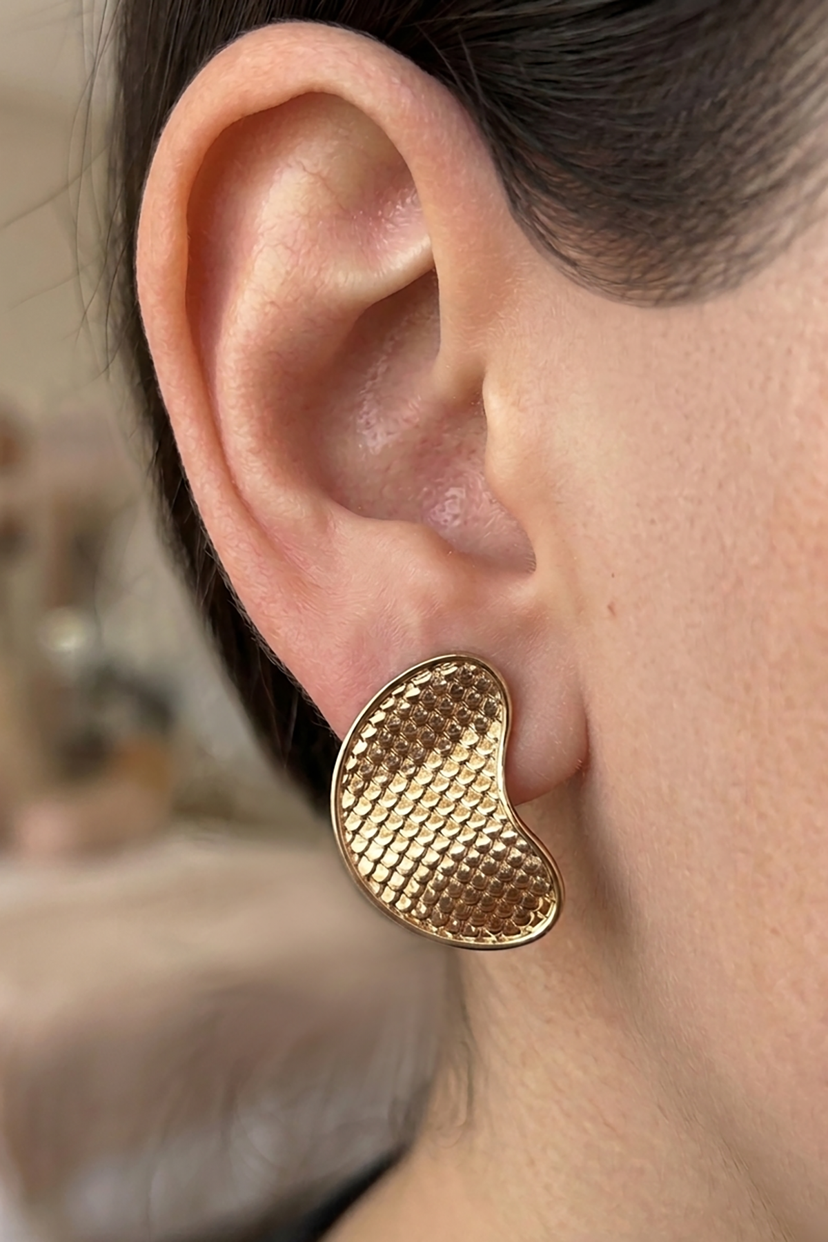 Altın Renk Çelik Küpe (Çift)