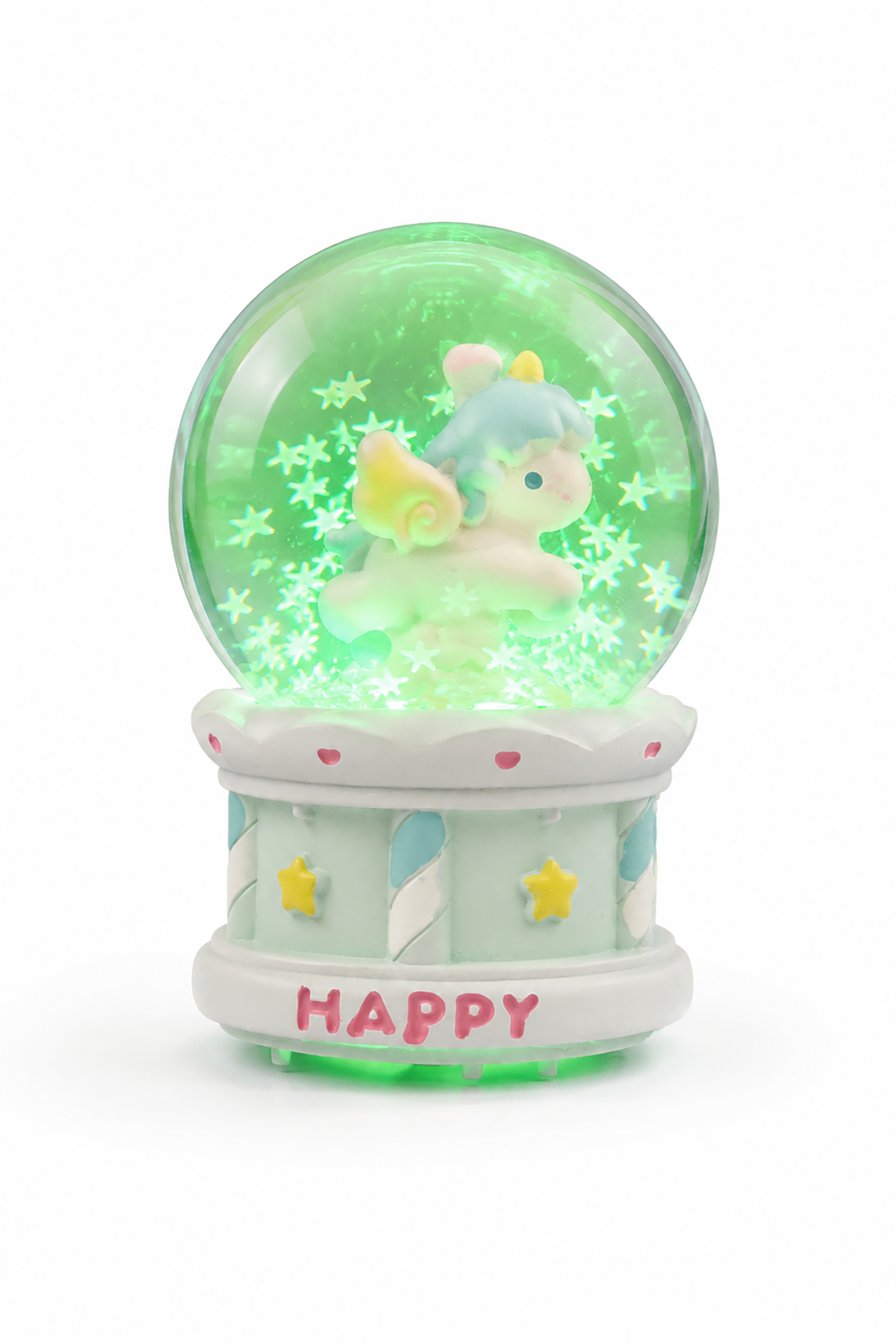 Mavi Renk Unicorn Figürlü Işıklı Mini Küre