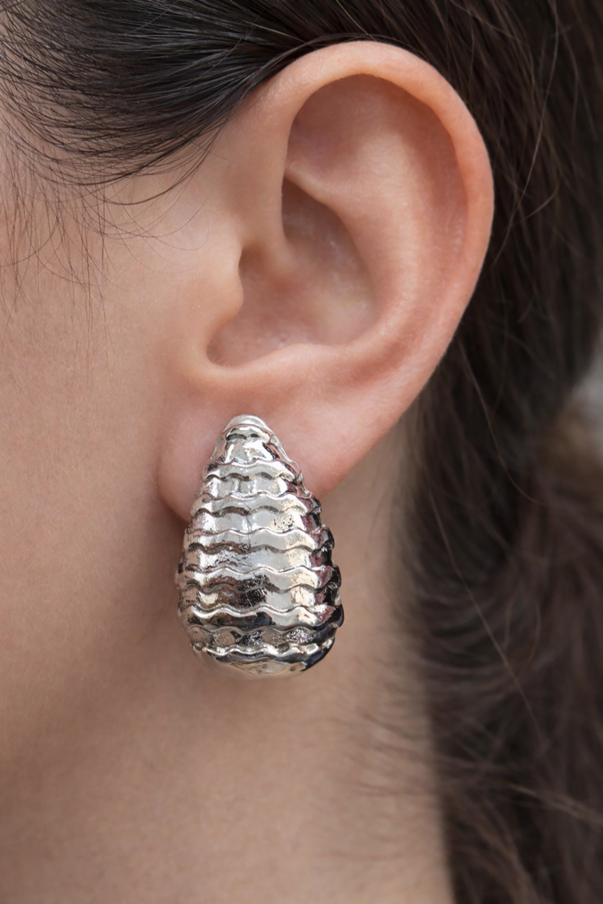 Gümüş Renk Çelik Küpe (Çift)