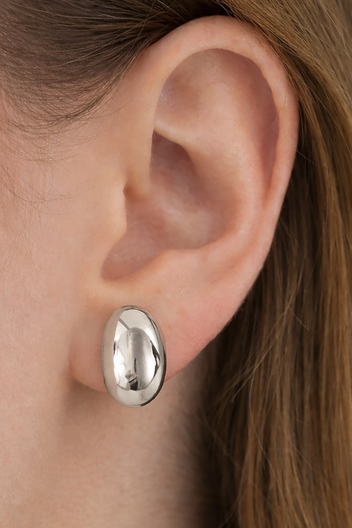 Gümüş Renk Çelik Küpe (Çift)