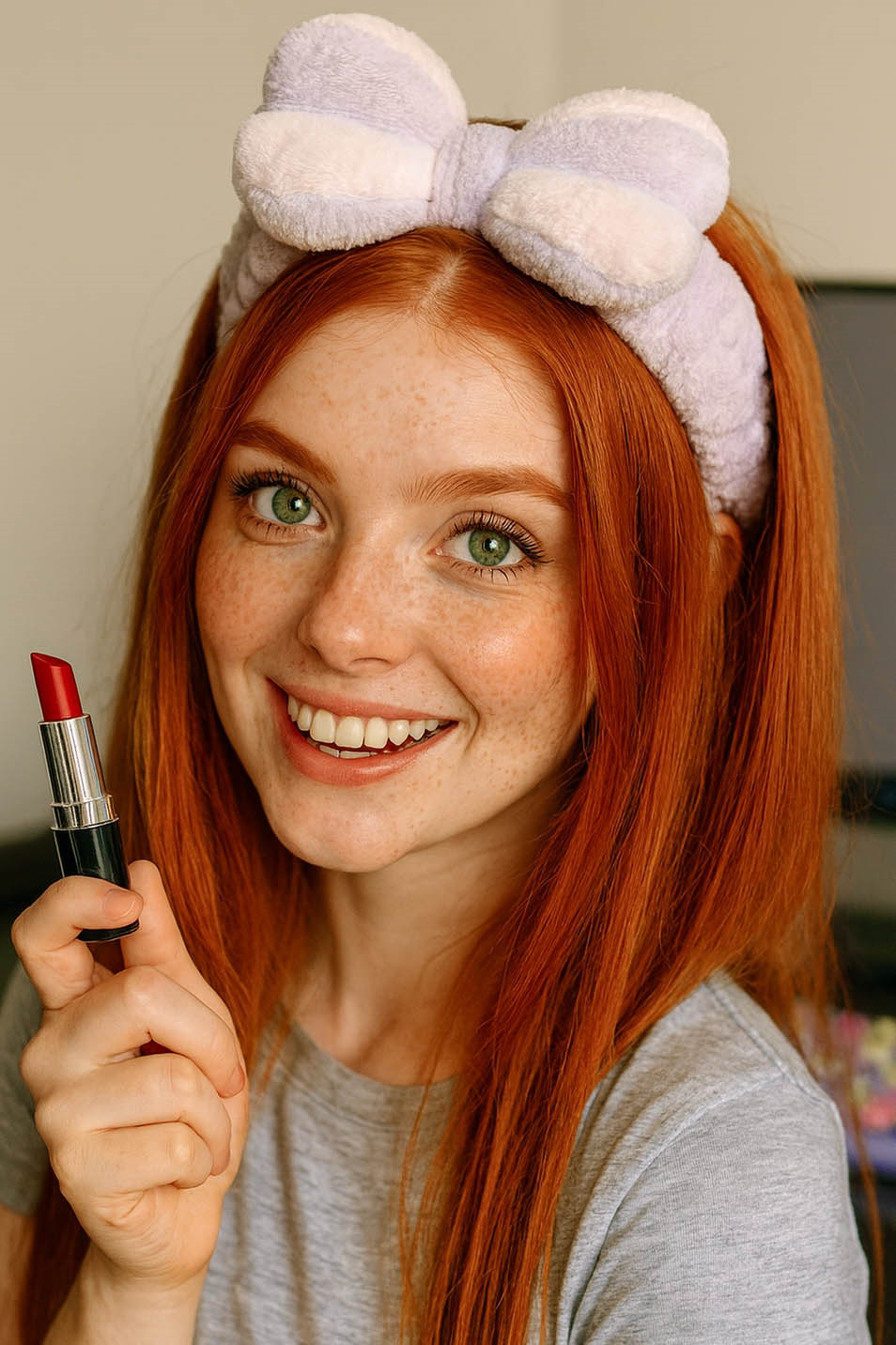 Lila Renk Kurdele Figürlü Peluş Saç Bandı