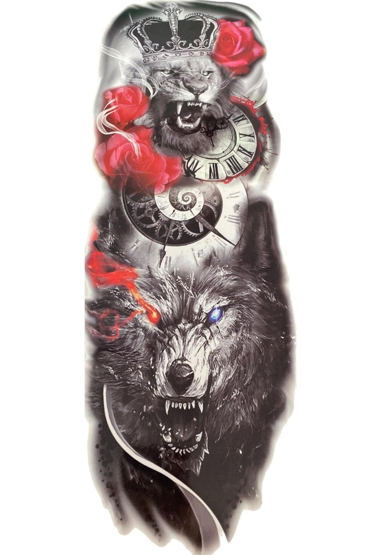 Aslan Saat Dövme Geçici Tattoo