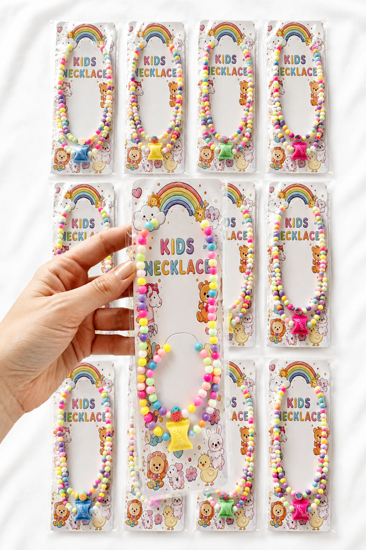 12'li Karışık Figürlü Çocuk  Kolye/Bileklik Set