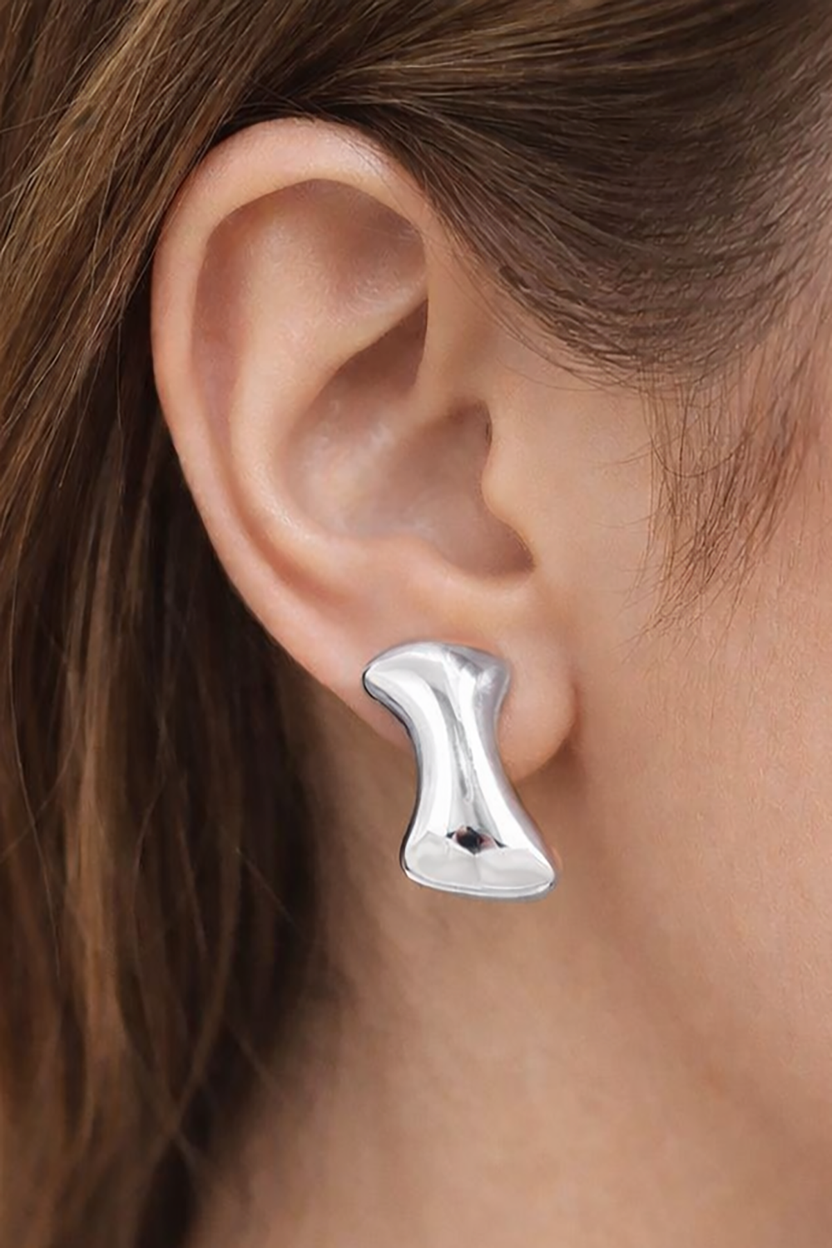 Gümüş Renk Çelik Küpe (Çift)