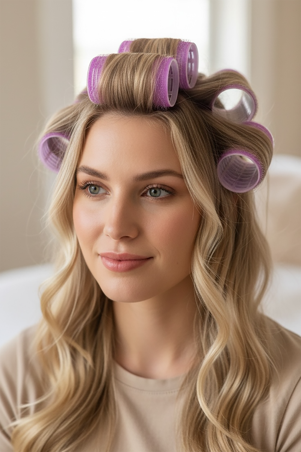 Mor Renk 6'lı Küçük Boy Bigudi Set