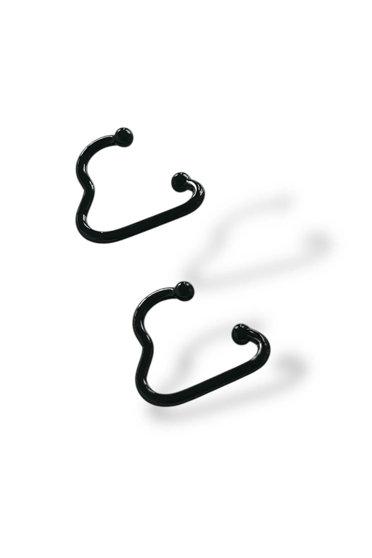 Siyah Renk Unisex Septum, Hızma, Küpe (Çift)