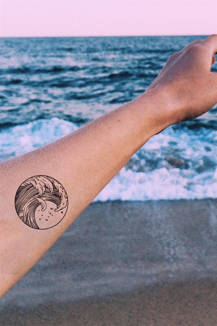 Dalga Desen Geçici Dövme Tattoo