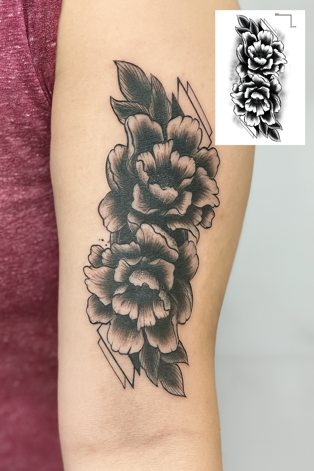 Geçici Çiçek Figürlü Dövme Tattoo