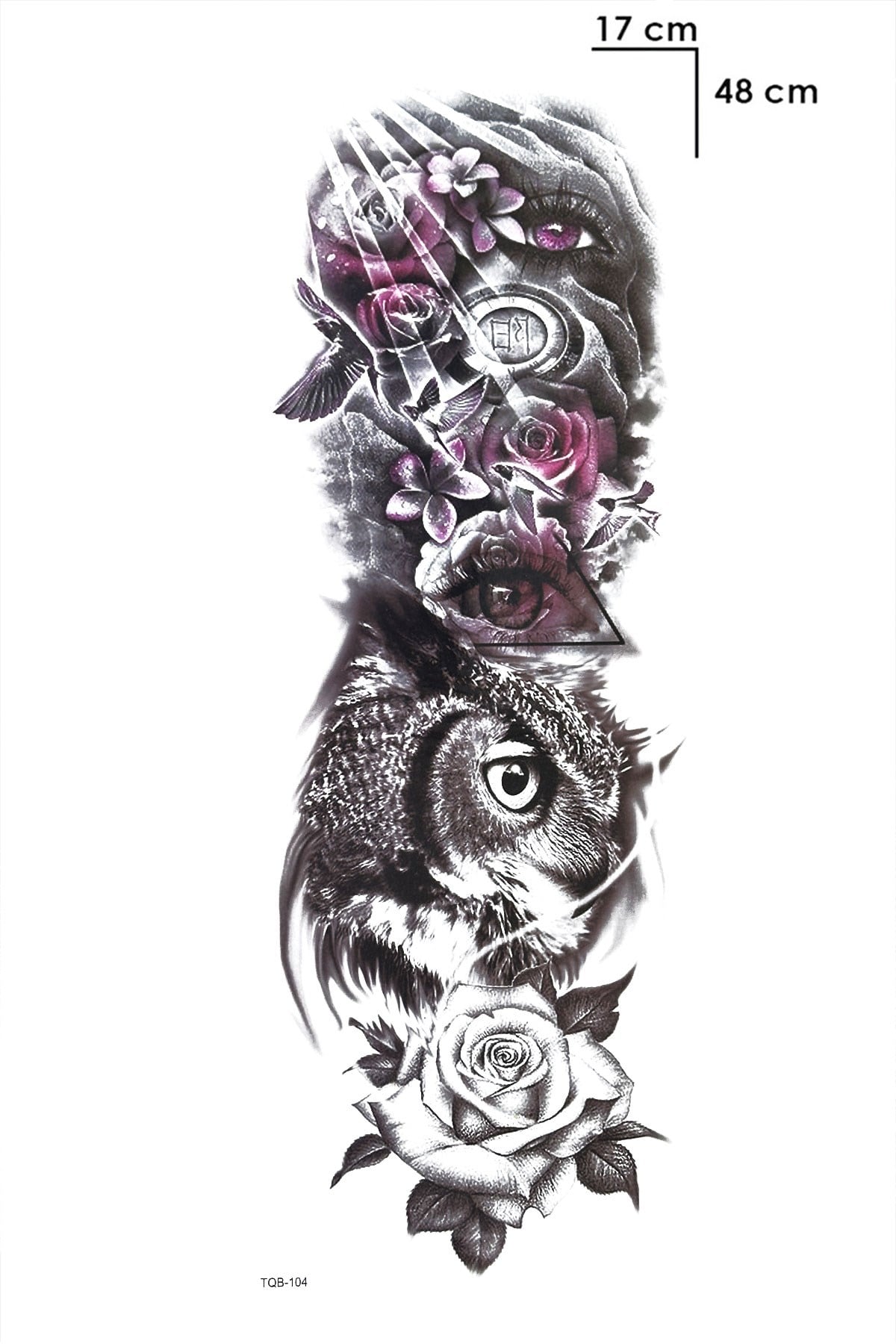 Baykuş Kol Dövme Geçici Tattoo