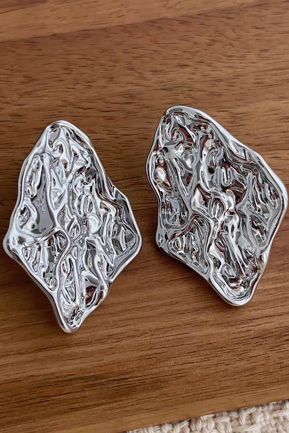 Gümüş Renk Çelik Küpe (Çift)