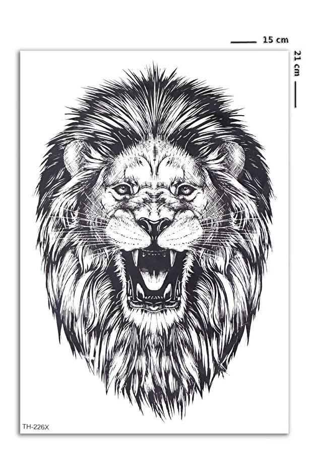 Aslan Büyük Dövme Geçici Tattoo