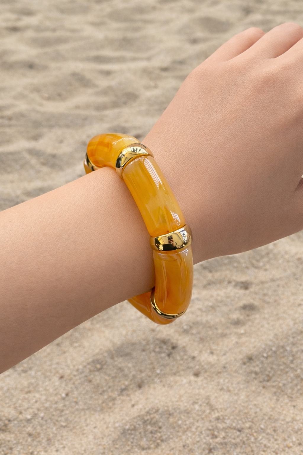 Açık Kahve Renk Boncuklu Bileklik