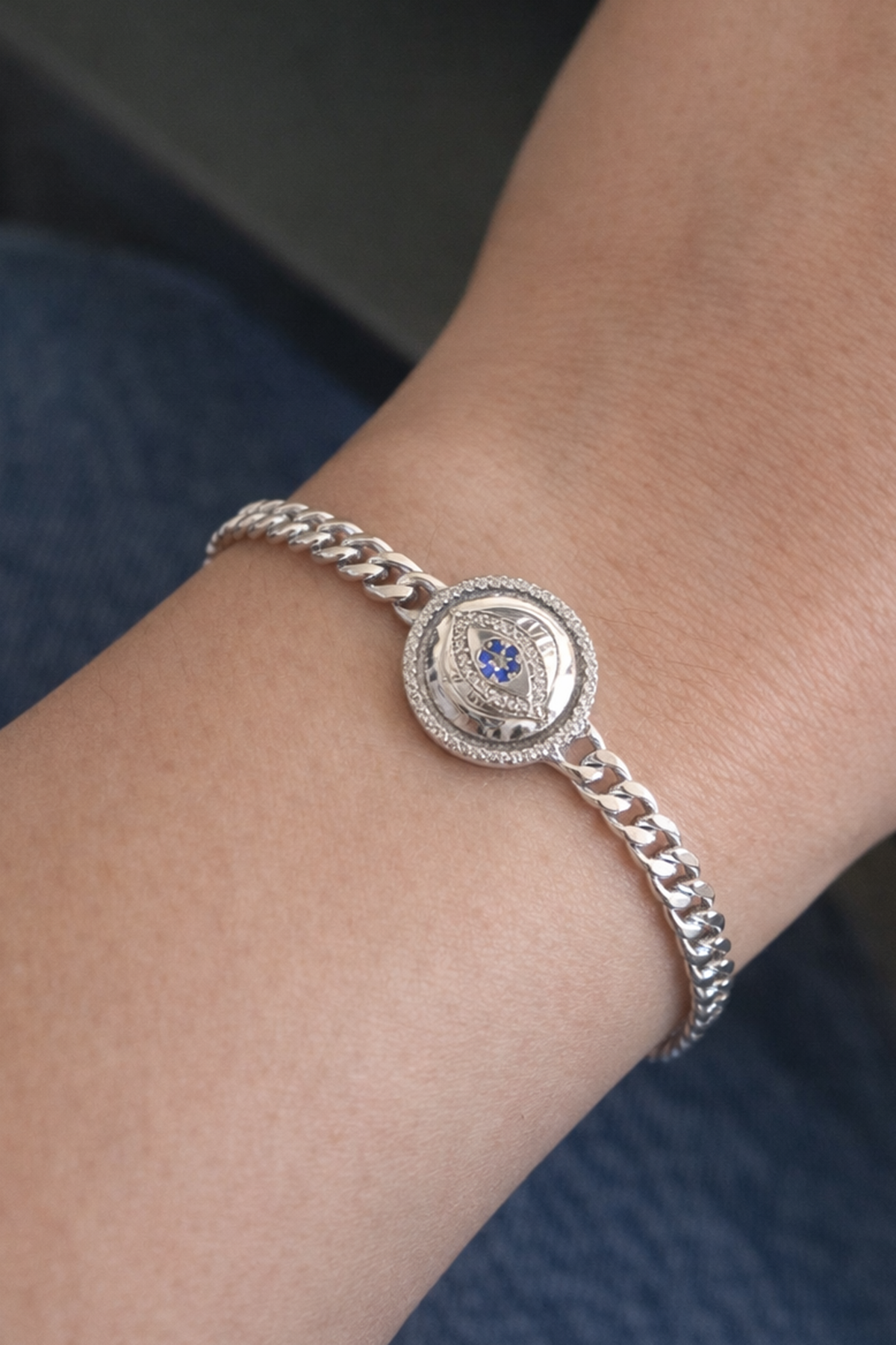 Gümüş Renk Göz Figürlü Xuping Bileklik